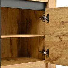 Sideboard With Wave Design 135x35x70cm Natural Wood - Natural - View 11