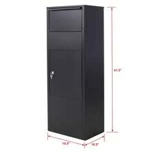 [Free Shipping] Package Delivery Bin 10.5" X 15.5" X 41.3" For Home Business Porch, Lockable Storage Compartment Heavy Duty Metal Construction Freestanding Floor Mount Express Mail Receiver Black Finish-XY248358 - Multicolor - View 7