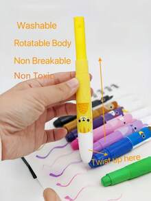10 buah krayon ukuran besar yang lucu, 10 warna pastel minyak tidak meninggalkan noda untuk anak-anak menggambar dan mencoret-coret. - MultiWarna - View 3