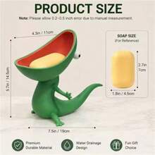 Cute 3D Printed Lizard Shaped Storage Rack, PLA Material Drainage Design Decorative Storage Box, Suitable For Soap, Keys, Candy, Small Jewelry And Miniature Desktop Items - View 4