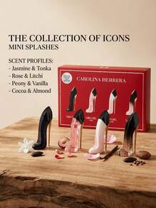 Carolina Herrera 女士迷你套装4件装（好女孩腮红7ml+非常好女孩香水7ml+好女孩香水7ml+非常好女孩精华液7ml）迷你套装 EDP 0.24盎司/7毫升*4 - 4 件迷你套裝 - 查看 4