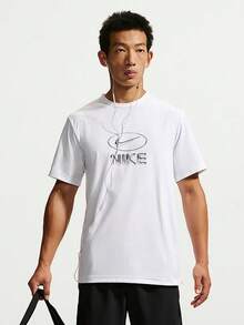 Nike Men's AS M NK DF UV HYVERSE TOP FLD Short Sleeve Knit Collarless T-Shirt TIM3596-100 - White - View 4