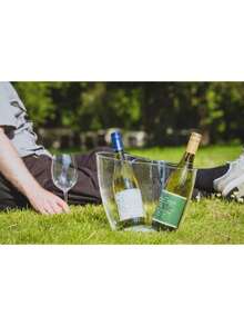 BarCraft Wine Cooler Bucket, Double Sided Design For 2 Bottles, Plastic, Transparent, 7 Litres Father's Favorite Gift - View 3