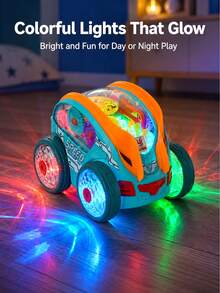 Glowing Transparent Sensory Toy Car 360° Rotation Obstacle Avoidance Forward Motion With Colorful Dynamic Gears Children Toy Boys Girls Baby Toy Toddler Sensory Toy 2-3 Years Old Kids Toy Great Birthday Gift Idea - Multicolor - View 7