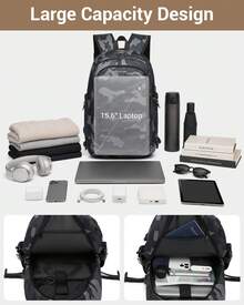 Laptop Backpack 15.6 Inch Large Travel Rucksack USB Charging Port Anti Theft Lock Water Resistant Computer Backpack For Men Women School Office - camuflaje - Ver 7