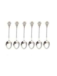 2pcs/6pcs/8pcs Vintage Coffee Spoon Ice Cream Spoon Jam Spoon Palm Dessert Cake Small Spoon - Multicolor - View 8