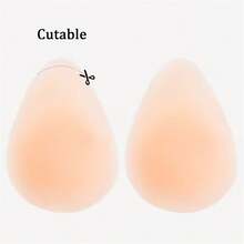 2pcs Silicone Ultra-Thin Invisible Nipple Covers, Water Drop Shape, Lift From Top To Prevent Sagging, Breast Support And Push-Up To Center, Self-Adhesive For Tightening Chest, Invisible And Breathable - Beige - View 12