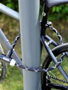 1pc PVC Fully Coated Anti-Scratch Steel Cable Lock, Universal For Road Bikes, Electric Bikes, Yard Fences, Small Chain Lock Portable And Easy To Store - Multicolor - View 7