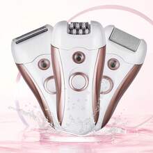 ALUSHEE 3-In-1 Women's Electric Epilator, Exfoliator, Shaver, Full Body Washable Hair Removal Device, 600mAh Battery Capacity, With Shaver, Epilator And Foot Grinding Head, Built-In LED Light, Dual Speed Mode, Rechargeable, Suitable For Face, Underarms And Legs Hair Removal - View 4