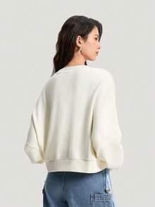 Adidas Originals Women's SWEAT CREW W Knit Sweatshirt Without Hood KR2623 - White - View 4