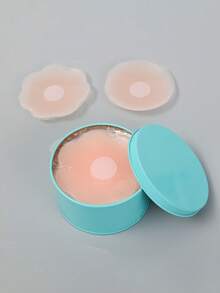 12pcs Reusable Nipple Covers, Strapless Invisible Self-Adhesive, Women's Lingerie And Underwear Accessories - Apricot - View 2