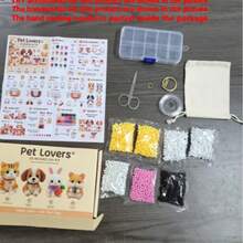 1件裝全新迷你3D串珠動物DIY套件，培養專注力與動手能力，適合緩解焦慮與不安，操作簡單，療癒居家紓壓，派對禮物，絕佳禮品選擇 - 彩色 - 查看 11