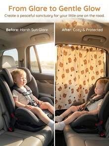 Car-Specific Baby Sunshade Curtain, Effectively Blocks Harsh Glare, Creates A Quiet And Soft Riding Environment, Protects Baby's Eyes From Direct Sunlight - Multicolor - View 2