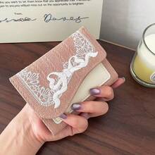 Lace Short Folded Wallet With Multiple Card Slots,Wallet For Women Elegant - Multicolor - View 7