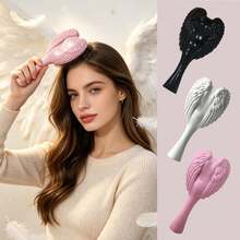 1pc Premium Angel Wings Queen Comb, Angel Wings Cushion Hairbrush, Soft Scalp Care Exfoliating Massage Comb, Dry & Wet Hair Styling Brush, 3 Colors Available For Women's Daily Salon Use - One Size - View 2