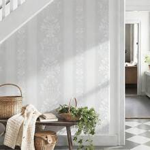 1 Roll European Style White Floral Line Self-Adhesive Wallpaper, Vinyl Peel And Stick Removable Wall Sticker, Suitable For Bedroom, Living Room, Kitchen Home Decor, Furniture Refurbishment Wallpaper - White European Pattern Wallpaper - View 11