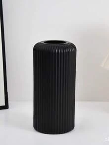 黑色塑料花瓶1个，适用于阳台、桌面，干湿两用，不易碎，可用于节日、婚礼、卧室、浴室、餐厅装饰，PP材质，坚固耐用，防震，母亲节及节日礼物 - 黑色 - 查看 14