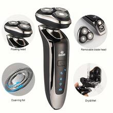 Men's Electric Shaver, Dry & Wet Use 3D Men's Electric Razor, Rechargeable Rotary Shaver, Father's Day Gift For Father, Dad, Husband, Boyfriend, Battery Capacity 600mAh - A - View 7