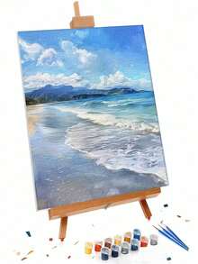 1pc Beach Oil Painting, Wall Art Decor, Printed Poster Painting, Room Decoration, Living Room Wall Decor - A - View 4