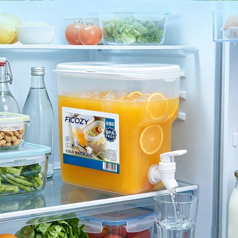 2.8L Beverage Dispenser With Key, High Temperature Resistant, Cold Drink Bucket, Juice Dispenser, Pitcher For Restaurant, Large Storage Containers - 查看 1
