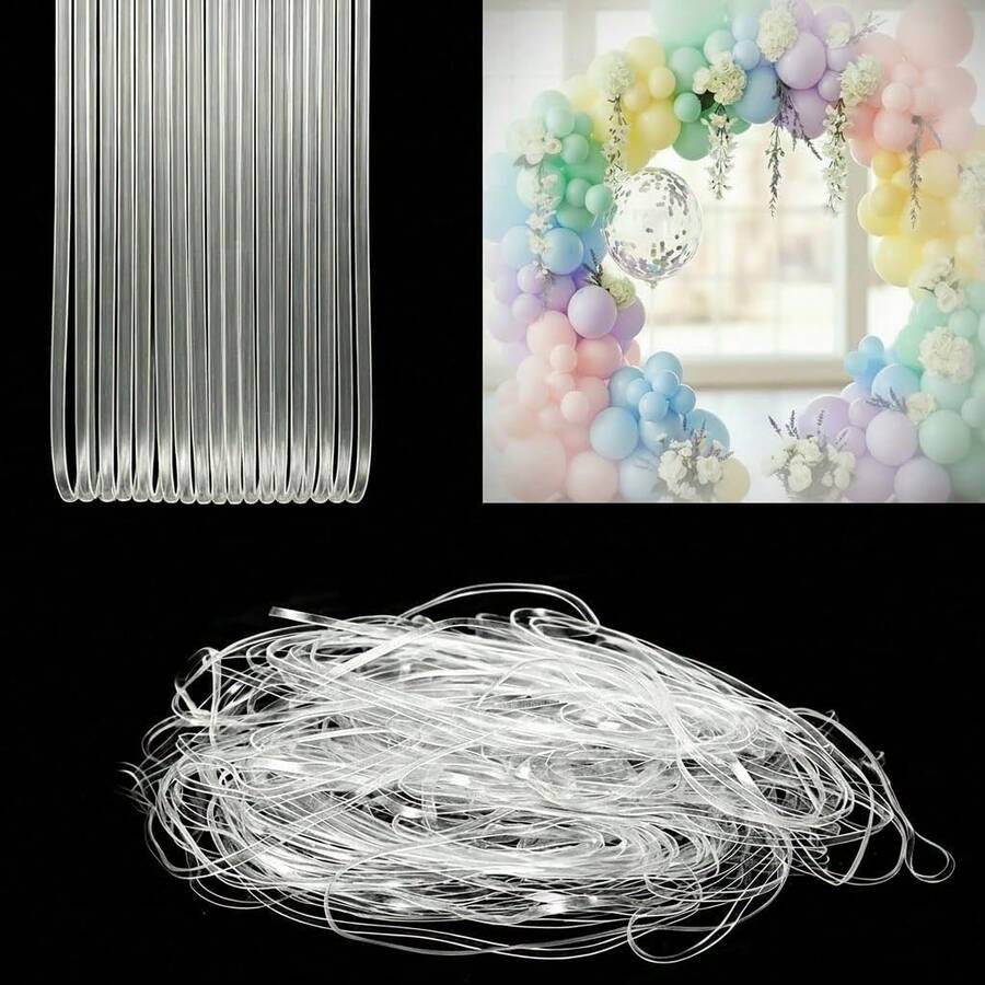 50Pcs Rubber Bands, Clear Rubber Bands For Balloon Arch, Elastic Tying Bands, Rubber Bands For Office Crafts Transparent TPU Rubberband Clear Elastic For Home Office Crafts - 5mm Wide - View 1
