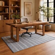 KIWI MOBLEKIT | Baumwollteppich 120 x 170 cm, Grau-Weiß mit geometrischem Muster, Wohn- und Schlafzimmerteppich, weicher Stoff aus 100 % Baumwolle, OEKO-TEX Standard 100 zertifiziert, nordischer Stil - Grau / Weiß op1 - Übersicht 5