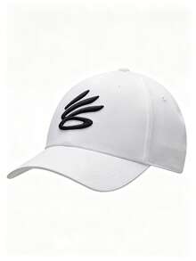 Under Armour Men's UA Curry Snapback Sports Cap, 2026 Summer New Outdoor Sun Protection Duck Bill Hat 1380010-100 - White/Black - View 1