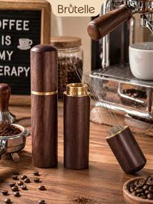 1 buah Dispenser Bubuk Kopi Brutelle Stainless Steel, Portabel untuk Pojok Kopi di Rumah, Kantor, dan Perjalanan - coklat tua - View 2