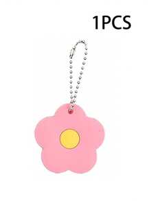 5/1pc Cute Flower Key Cover, Contrast Color Design, Cute Floral Cartoon Silicone Key Cover, Decorative Key Identification Protection Cover, Women's Keychain Accessory, Small Gift For Sisters, Lovers, Friends, Perfect Gift For Her - View 11