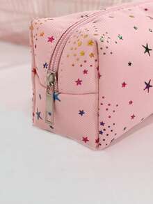 Gradient Star And Polka Dot Pattern Creative Pencil Case, Stylish And Portable Stationery Pouch,Office Desk Organizer For Items, Must-Have Pencil Case For Back-To-School Season - Single Piece - View 6