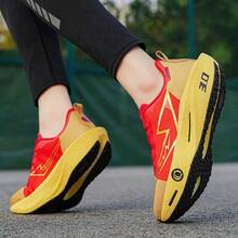Unisex Professional Racing Carbon Plate Running Shoes With Lace-Up Secure Fit, Explosive Midsole, Powerful Propulsion, Durable Mesh Upper For Long Distance Training And Sports - Red - View 12