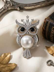 Luxus Emaille Perlen Eulen Brosche - Vogel Tier Anstecknadeln für Frauen Unisex Lässig Party Schmuck Accessoires / Freunde Geschenke Abzeichen Dekoration - Eule - Übersicht 7