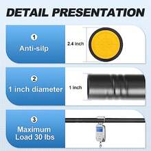Shower Curtain Rod 31 To 80 Inch, 1 Inch Diameter Heavy Duty Adjustable Spring Tension Stainless Steel Telescopic Rod No Drilling, Easy Install - Black - View 3