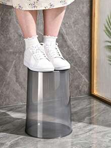 1/2PCS Transparent Trash Can, Home Use No Lid Luxury Large Capacity Living Room Office Plastic Round Storage Trash Can, Transparent Flower Bucket Large Round Vase Wear-Resistant Flower Pot Root Space Design Flower Arrangement Container, Ice Beer Container - Grey - View 5