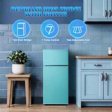 WANAI 2.4 Cu.Ft Mini Fridge With Top Freezer, Refrigerator For Personl Use Dorm Fridge With Egg Tray, Removable Shelves,7 Temperature Control Silver - US B Type Plug(110-127V) - View 5