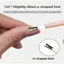 2-In-1 Nail Polishing U-Shaped Nail Clipper, 1 Set, Built-In Nail File, Can Remove Dead Skin, Suitable For Home Care, Nail Salon, Suitable For Women And Girls, Halloween And Christmas Gift - Multicolor - View 2