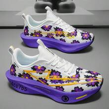 1 Pair Men's Sporty Graffiti Print Running Shoes - Violet Purple - View 3