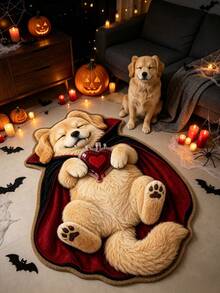 1pc Golden Retriever Puppy Rug, Living Room Carpet, Mat, Graduation Gift, Bathroom Rug, Washable - Golden Retriever - View 1