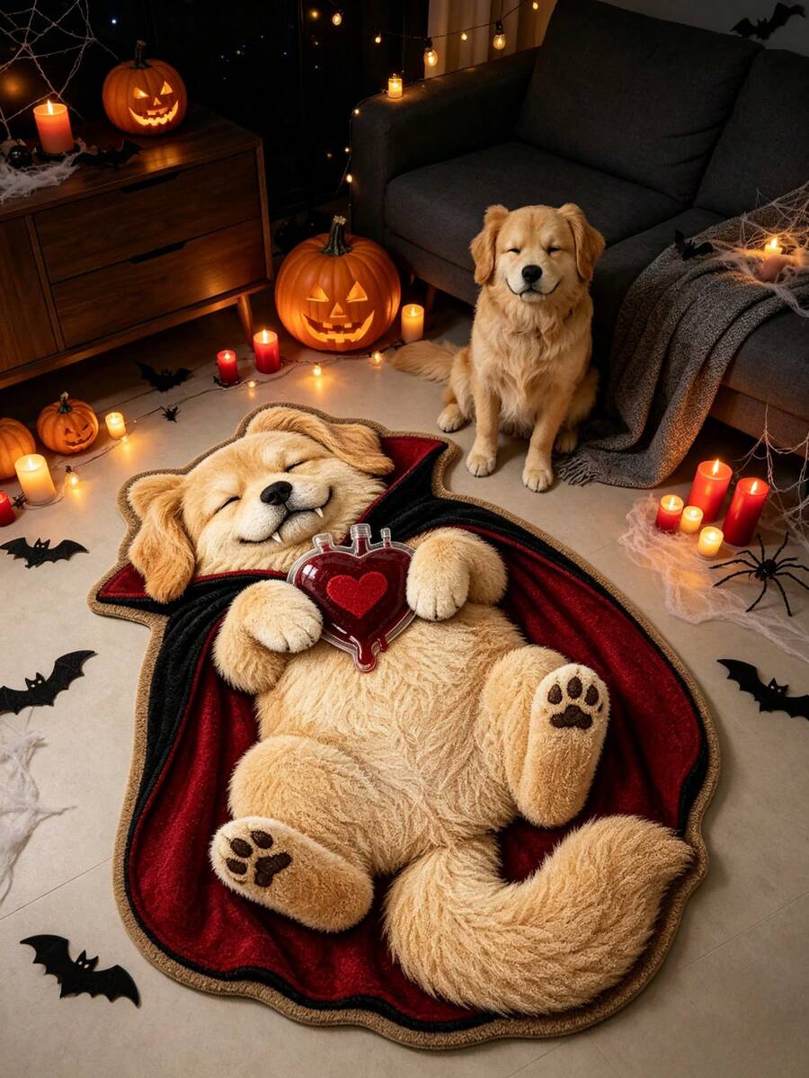 1pc Golden Retriever Puppy Rug, Living Room Carpet, Mat, Graduation Gift, Bathroom Rug, Washable - Golden Retriever - View 1