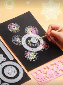 20/10 Sheets Extra Large A4 Magic Scratch Art Paper, With Bamboo Pen And Template, Suitable For Painting, Craftsman's Delight, Rainbow Art Scratch Paper Set, Perfect Birthday Party Or Holiday Gift, Excellent Gift - Multicolor - View 7