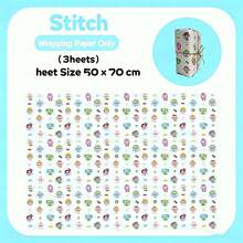 Disney Kertas Pembungkus Kado Kartun Stitch yang Lucu Ukuran Besar 50*70cm, Pola Cetak Penuh yang Segar, Tersedia Berbagai Pilihan Set 1/3/6 buah, Dapat Dipadukan dengan Tali Rami dan Pita Perekat Dua Sisi, Cocok untuk Kado Liburan, Kotak Kado, Sampul Buku, Souvenir Ulang Tahun, Kertas Pembungkus Dekorasi Buatan Tangan DIY - Rectangle - View 6