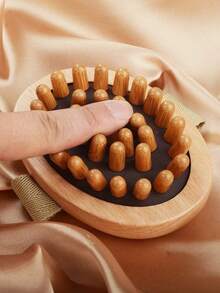 1pc Beech Wood Multi-Tooth Massage Comb, Full-Body Essential Oil Massage Tool, Relieve & Unblock Abdomen, Natural Wood Scraping Accessory For Home Body Care - Multicolor - View 1