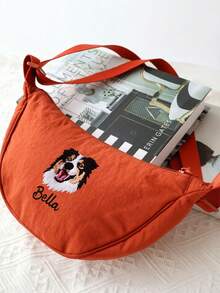 Personalized Pet Portrait Crossbody Bag, Customized Crossbody Bag, Shoulder Bag, Adjustable Strap Shoulder Bag, Suitable For Daily Commute And Dog Walking, Travel, Shopping, Weekend Outings, Back To School Season, Suitable For Dog Lovers/Pet Owners, Unique Gift For Dog Lovers Back To School Season, Teacher's Day Gift, Back To School Gift - Multicolor - View 4