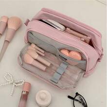 Multi-Layer Multi-Function Storage Bag With Dividers, Suitable For Women's Cosmetics, Makeup Tools, Student Pencils, Markers And Other Learning Supplies, Home Organization, Convenient For Travel, Best Gift Choice - View 4
