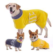 1pc Dog Bathrobe, Absorbent Pet Towel Robe, Quick-Drying Fabric, Reversible Design With Adjustable Structure, Suitable For Different Dog Breeds And Body Types, Ideal For Bathing, Swimming, Beach And Daily Grooming - Multicolor - View 2