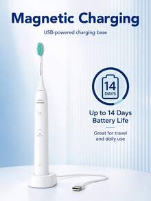 PHILIPS Sonicare HX2431 2000 Series Adult Rechargeable Sonic Electric Toothbrush, Clean & Sensitive Modes, 30,000 Strokes/Min, USB Charging Base, 14-Day Battery Life - Multicolor - View 9