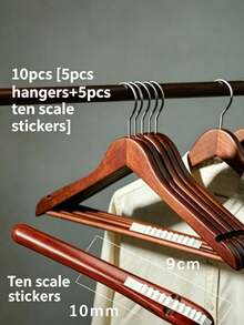 2pcs/5pcs/8pcs Peach Wood Hangers, Suitable For Suits & Shirts, Great For Hotel Bedroom Closet Storage - Multicolor - View 15