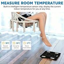Smart Body Fat Scale, Wireless Digital Bathroom Scale With LED Display, Smart Weight Scale, Digital Weighing Scale, Battery Powered (AAA Batteries Not Included), Body Composition Analyzer, BMI Scale - Black - View 5