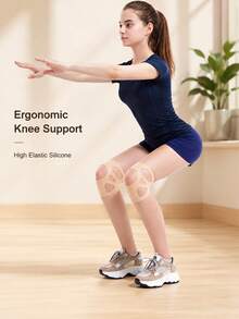 Silicone Knee With High Elasticity, Washable, Ergonomic, Suitable For Sports, Basketball, Running, Skipping Rope, Squatting, Knee Compression, Men's And Women's Sports And Outdoor Equipment - Multicolor - View 3