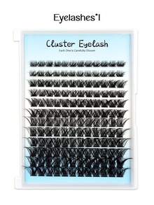 مجموعة رموش صناعية Asiteo 144 قطعة بتصميم D Curl Cat Eye، خصلات فردية بسعة كبيرة وأطوال مختلطة 8-18 مم، بمظهر طبيعي منفوش وخفيف الوزن، تشمل أدوات مكياج وغراء وسائل إغلاق ومزيل رموش وملقط رموش، مناسبة للاستخدام المنزلي - متعدد الألوان - مشاهدة 8